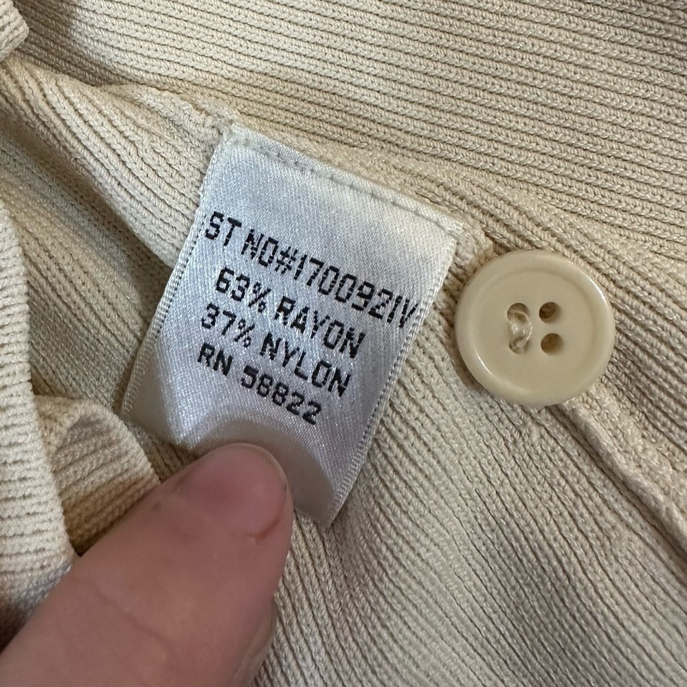 Max Studio Button Down Stretchy Ivory Long Cardigan sz L - Picture 6 of 8